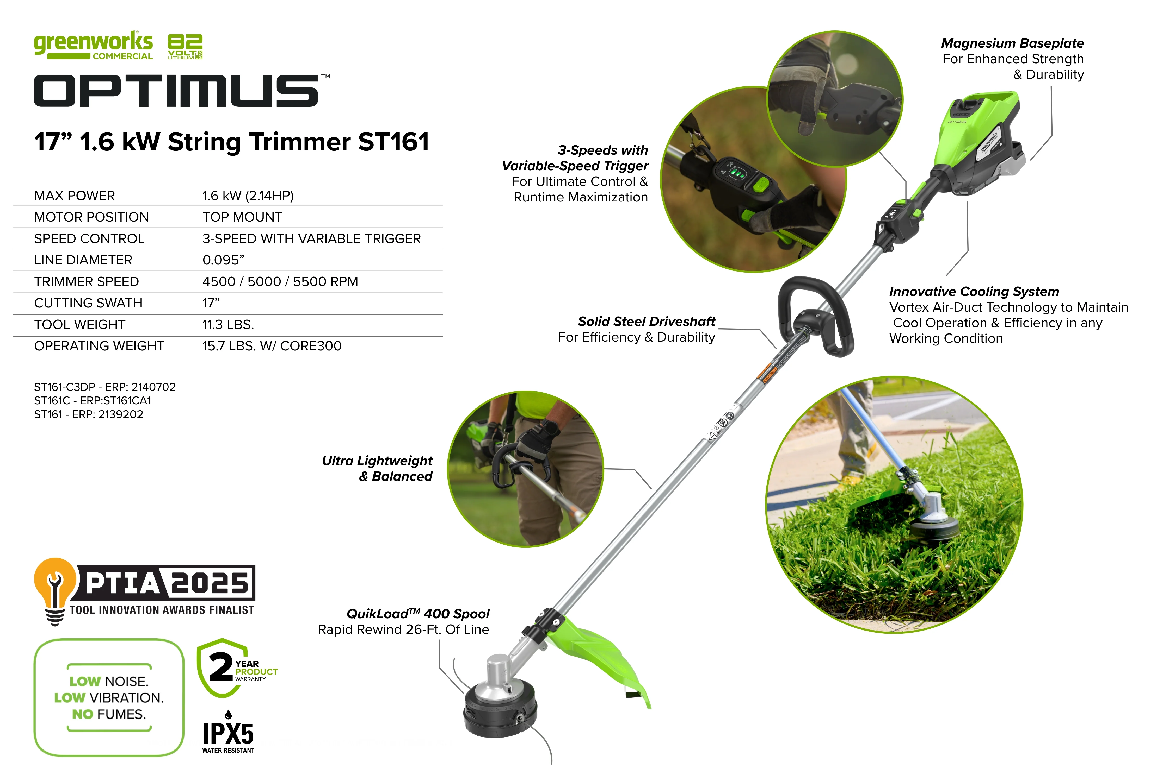 82V OPTIMUS 1.6kW 17" String Trimmer With (1) 4 Ah Battery and Dual Port Charger | ST161-4DP - Image 10
