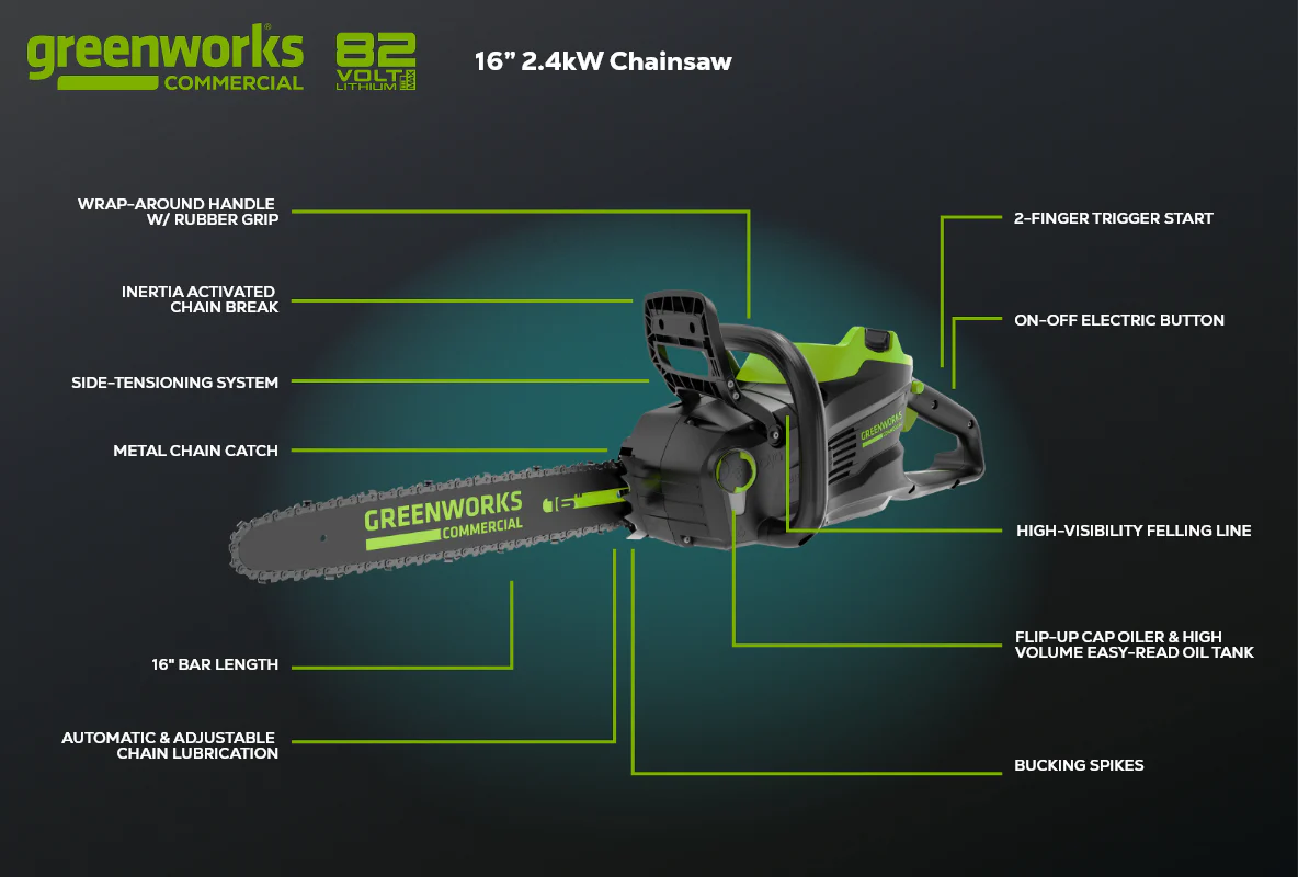 82V 16" 2.4kW Chainsaw Tool-Only | 82CS24 - Image 10