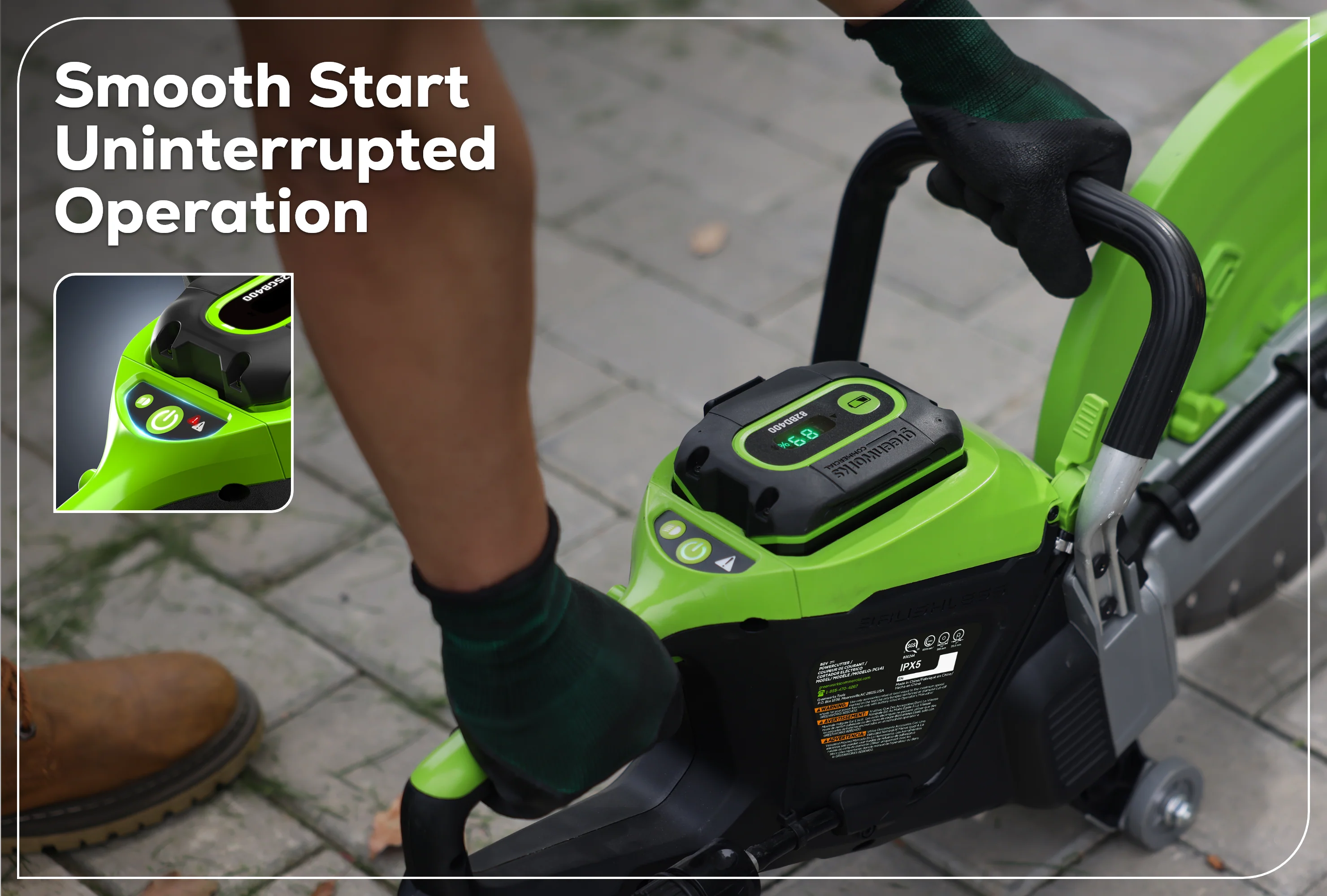 82V OPTIMUS 14" Power Cutter with CORE530 Battery and Dual Port Charger | PC141-C5DP - Image 13