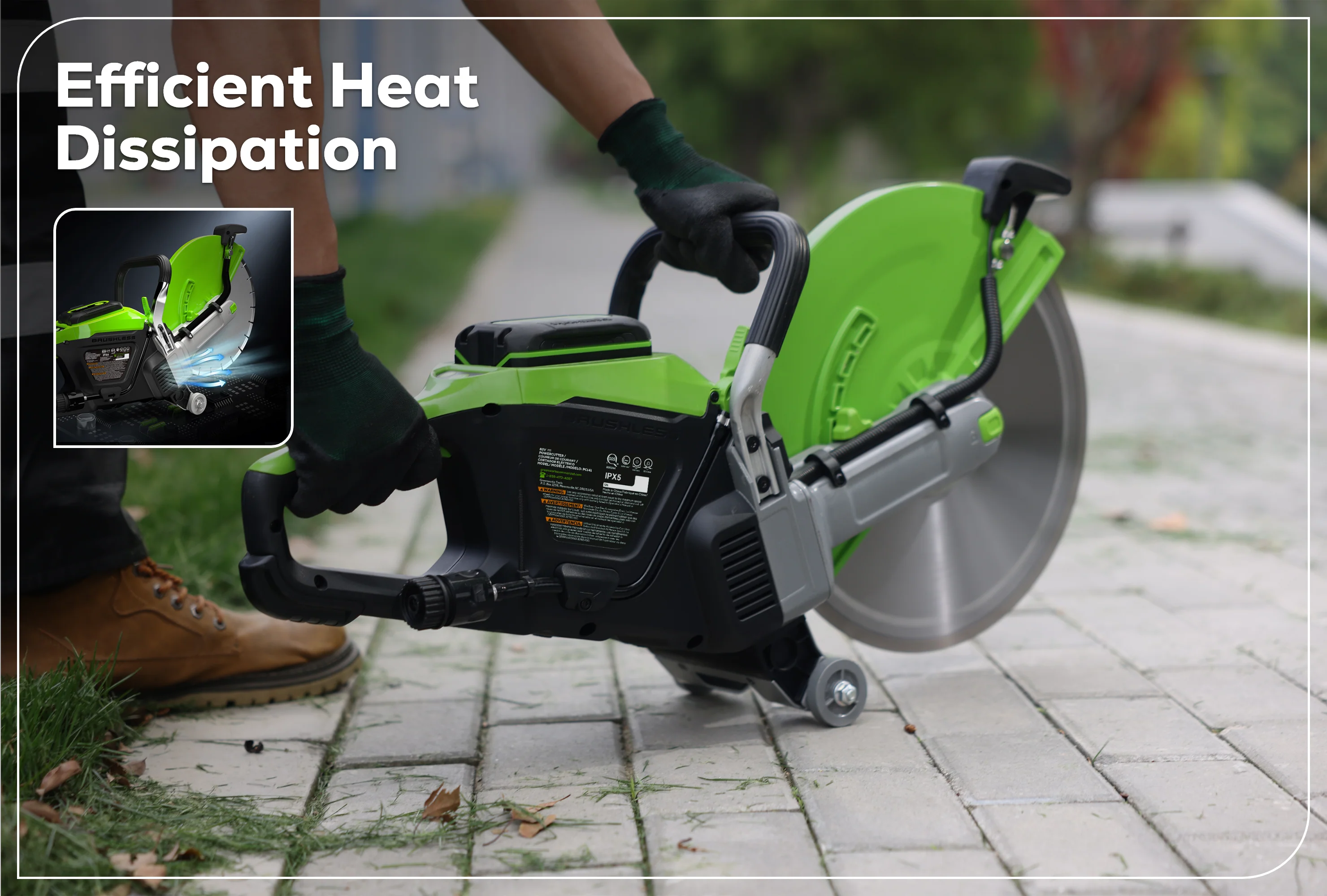 82V OPTIMUS 14" Power Cutter with CORE530 Battery and Dual Port Charger | PC141-C5DP - Image 4