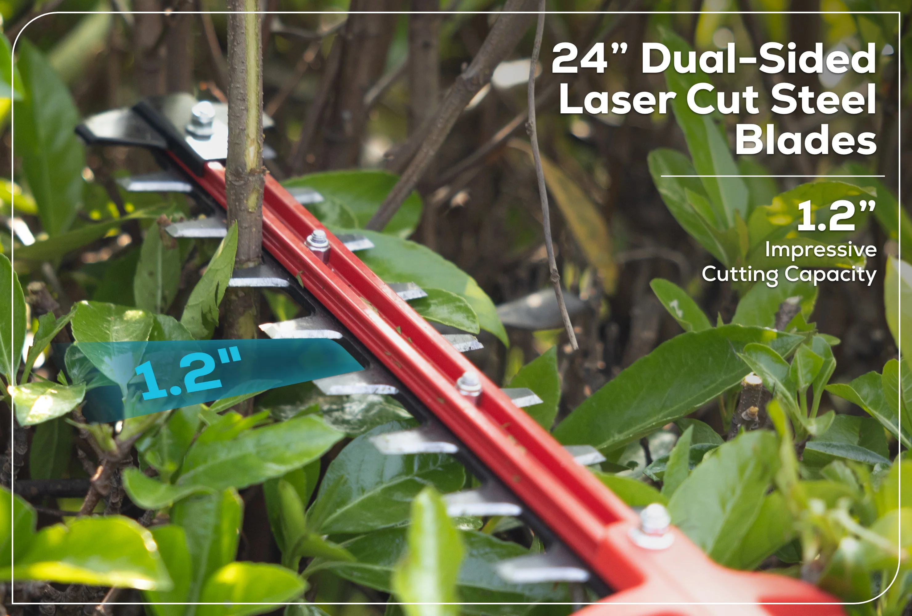 82V OPTIMUS 24" Double-Sided Hedge Trimmer with (1) 2.5Ah Battery and Dual-Port Charger | HT241-25DP - Image 4