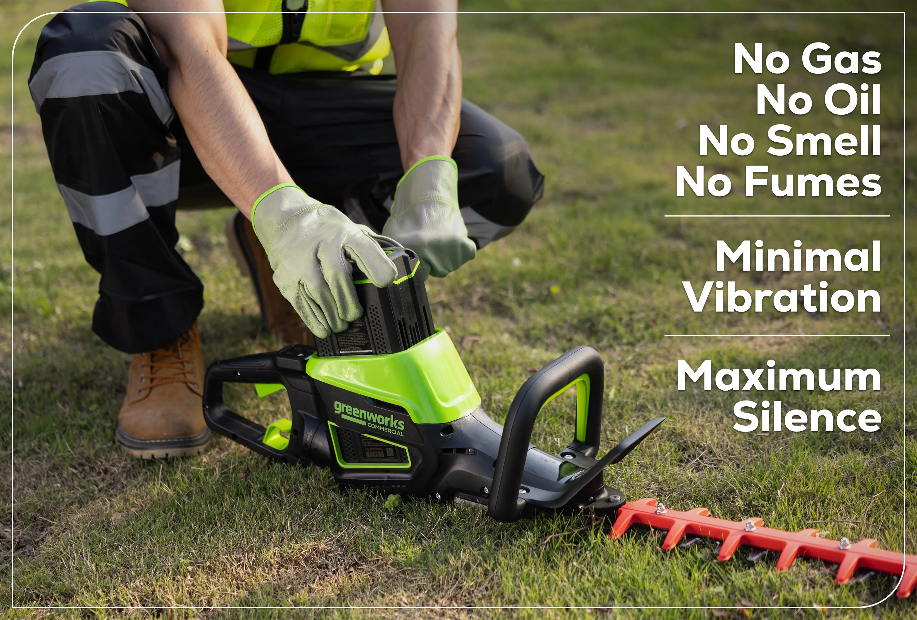 82V OPTIMUS 24" Double-Sided Hedge Trimmer with (1) 2.5Ah Battery and Dual-Port Charger | HT241-25DP - Image 7