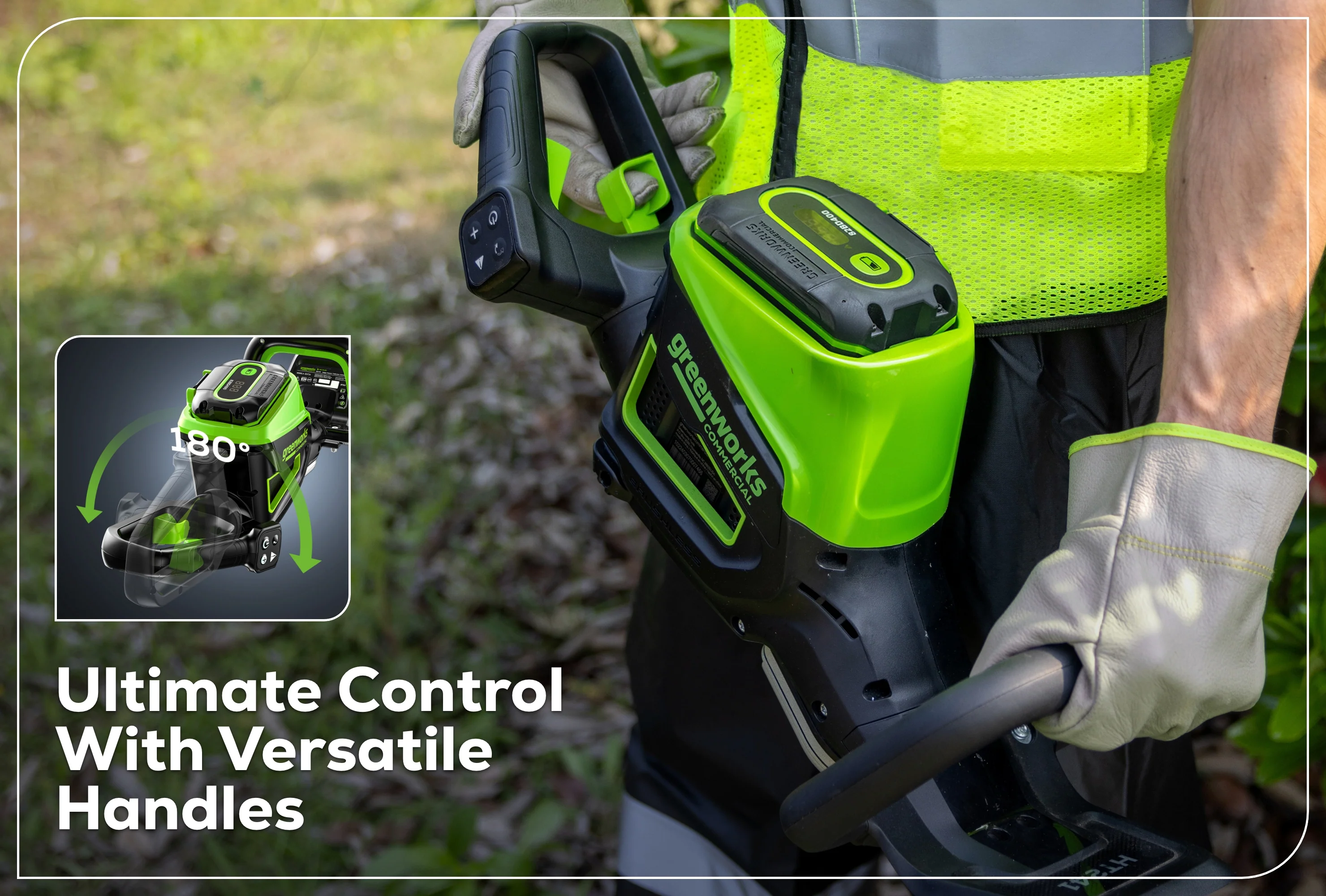 82V OPTIMUS 24" Double-Sided Hedge Trimmer with (1) 2.5Ah Battery and Dual-Port Charger | HT241-25DP - Image 9