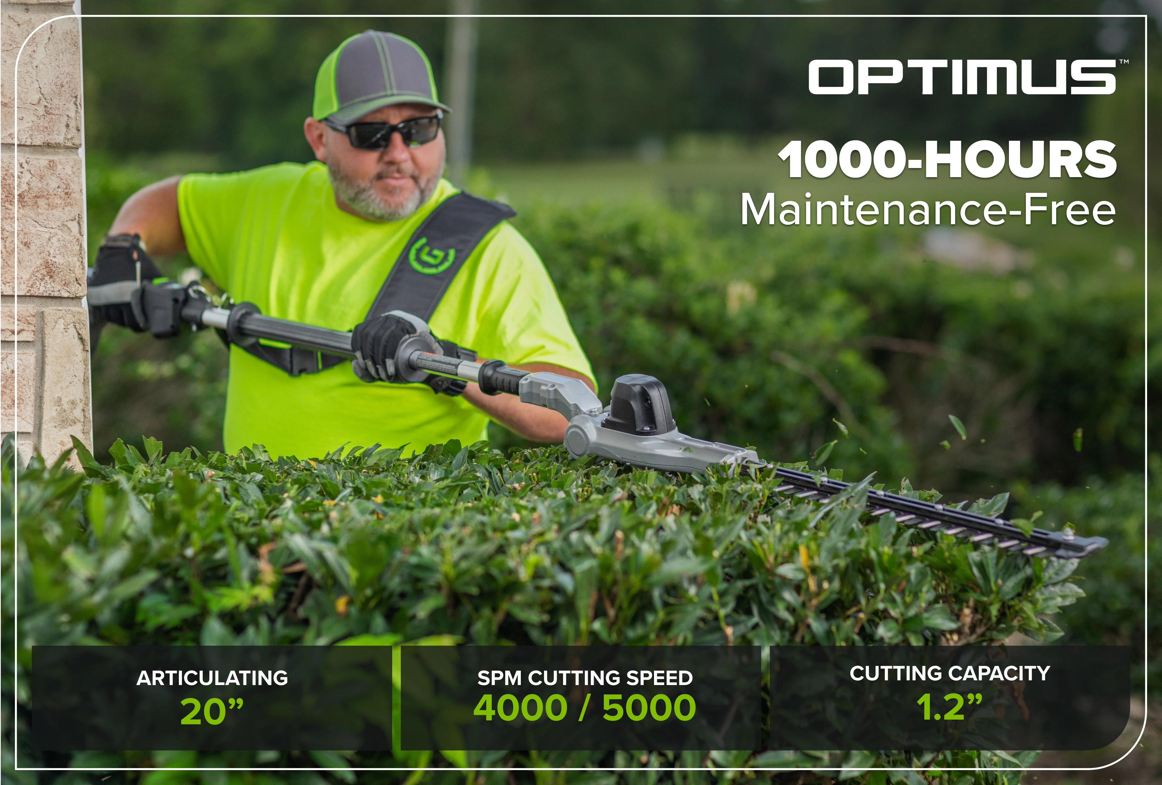 82V OPTIMUS 20" Mid-Pole Articulating Hedge Trimmer with (1) Core300 and Dual Port Charger | PH482A-C3DP - Image 3
