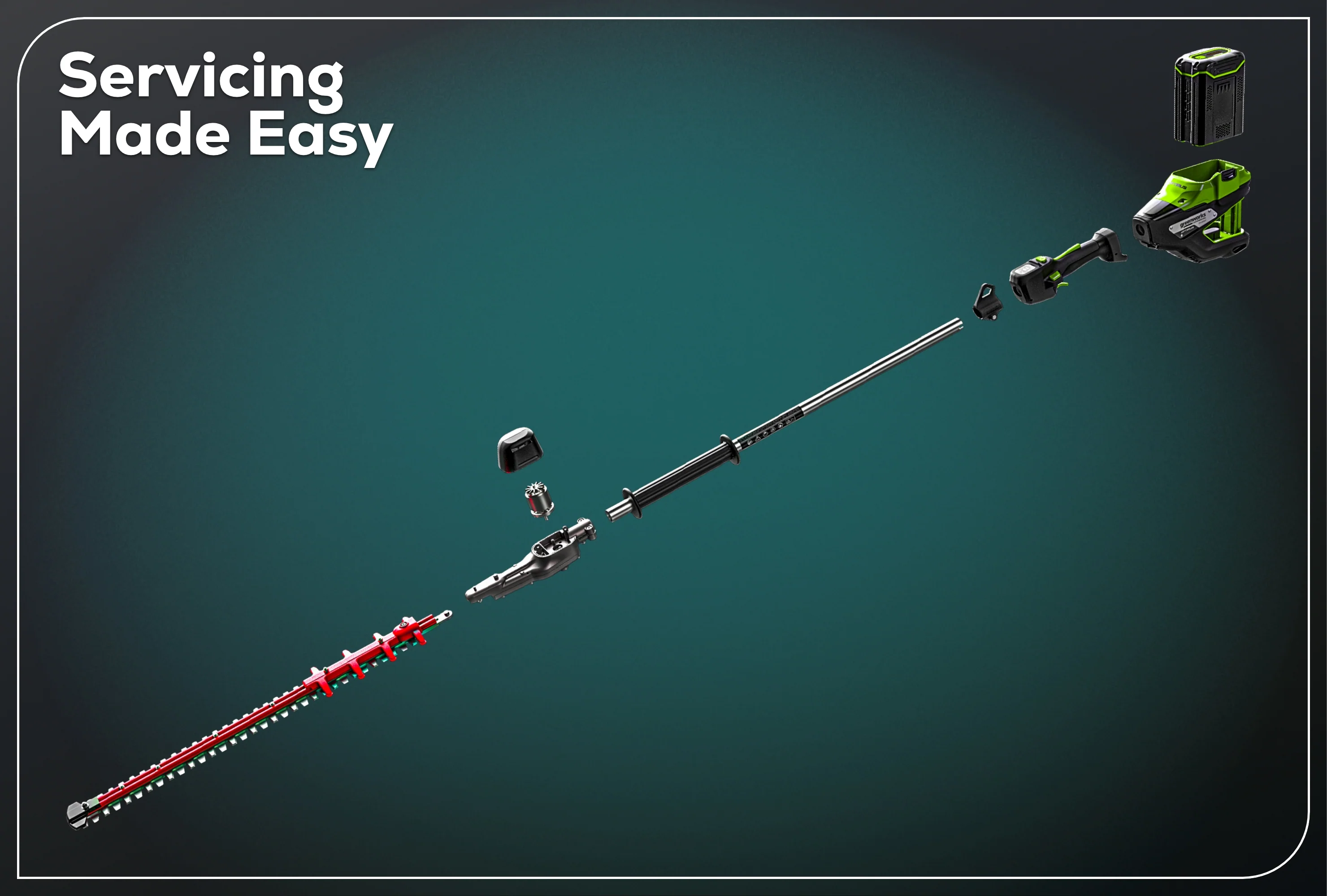 82V OPTIMUS 24" Short-Pole Hedge Trimmer | PH302F - Image 12