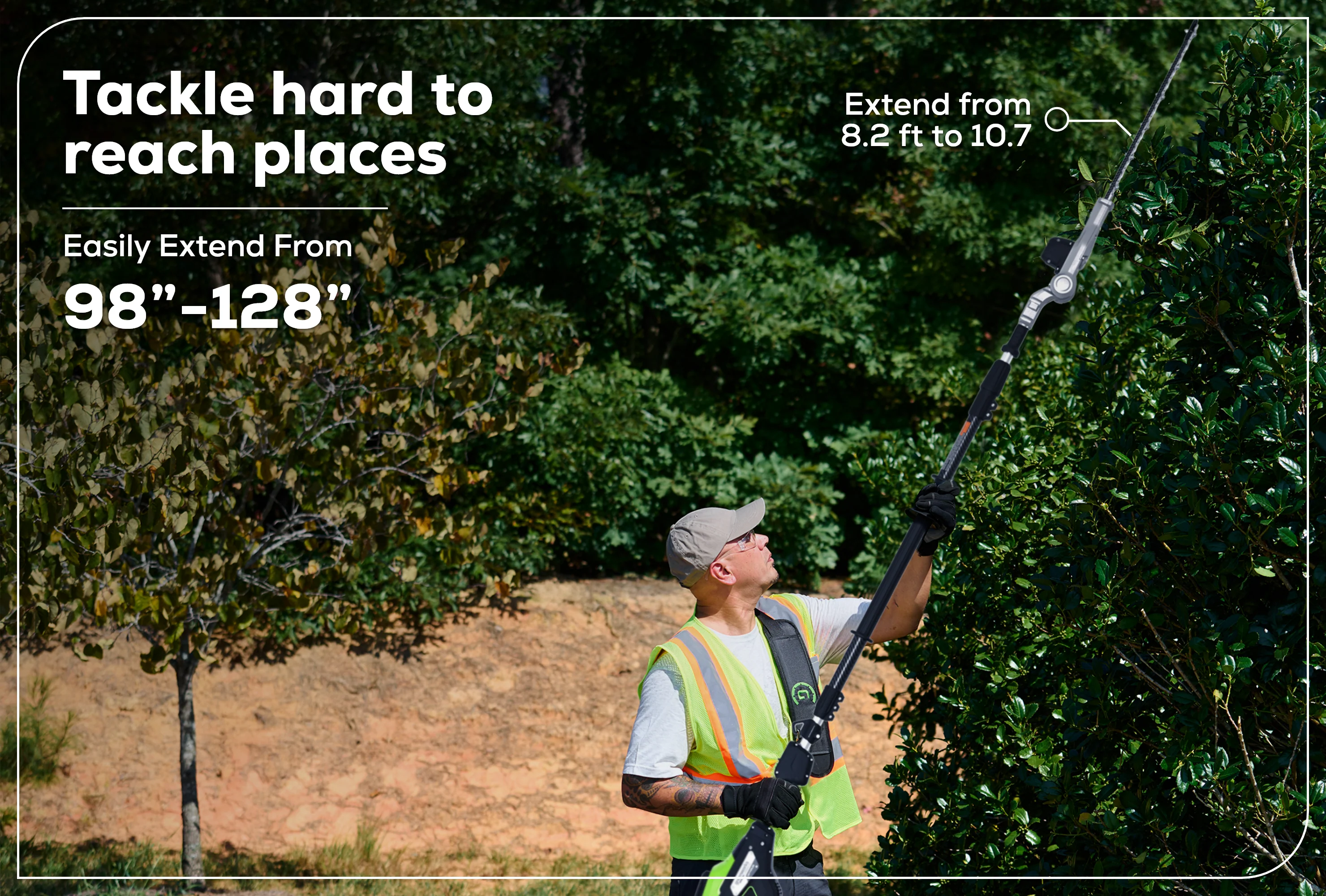 82V OPTIMUS 20" Telescoping + Articulating Pole Hedge Trimmer | PH662T - Image 3