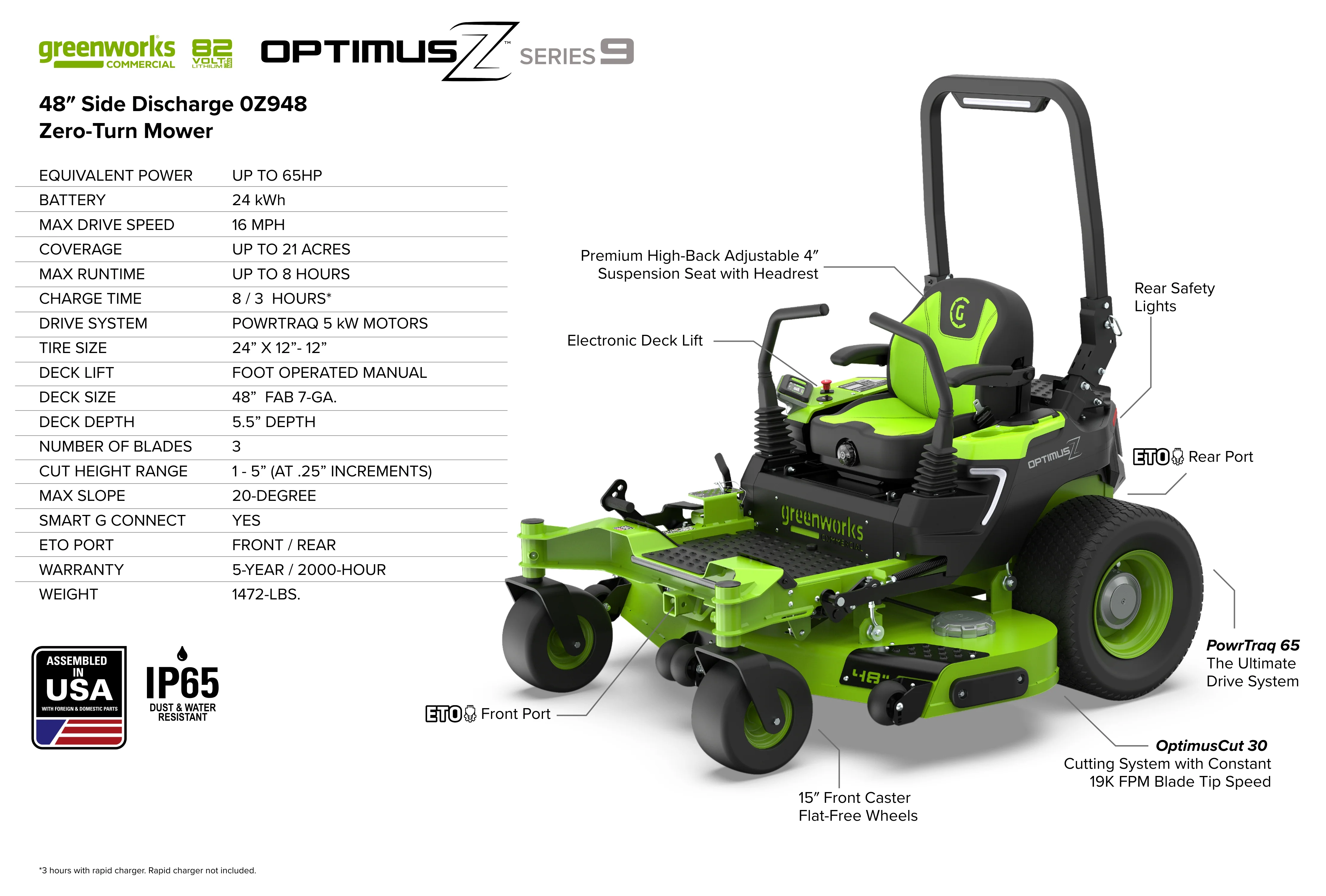 OptimusZ Series 9 48" Ride-on ZTR - 24 kWh | OZ948 - Image 21