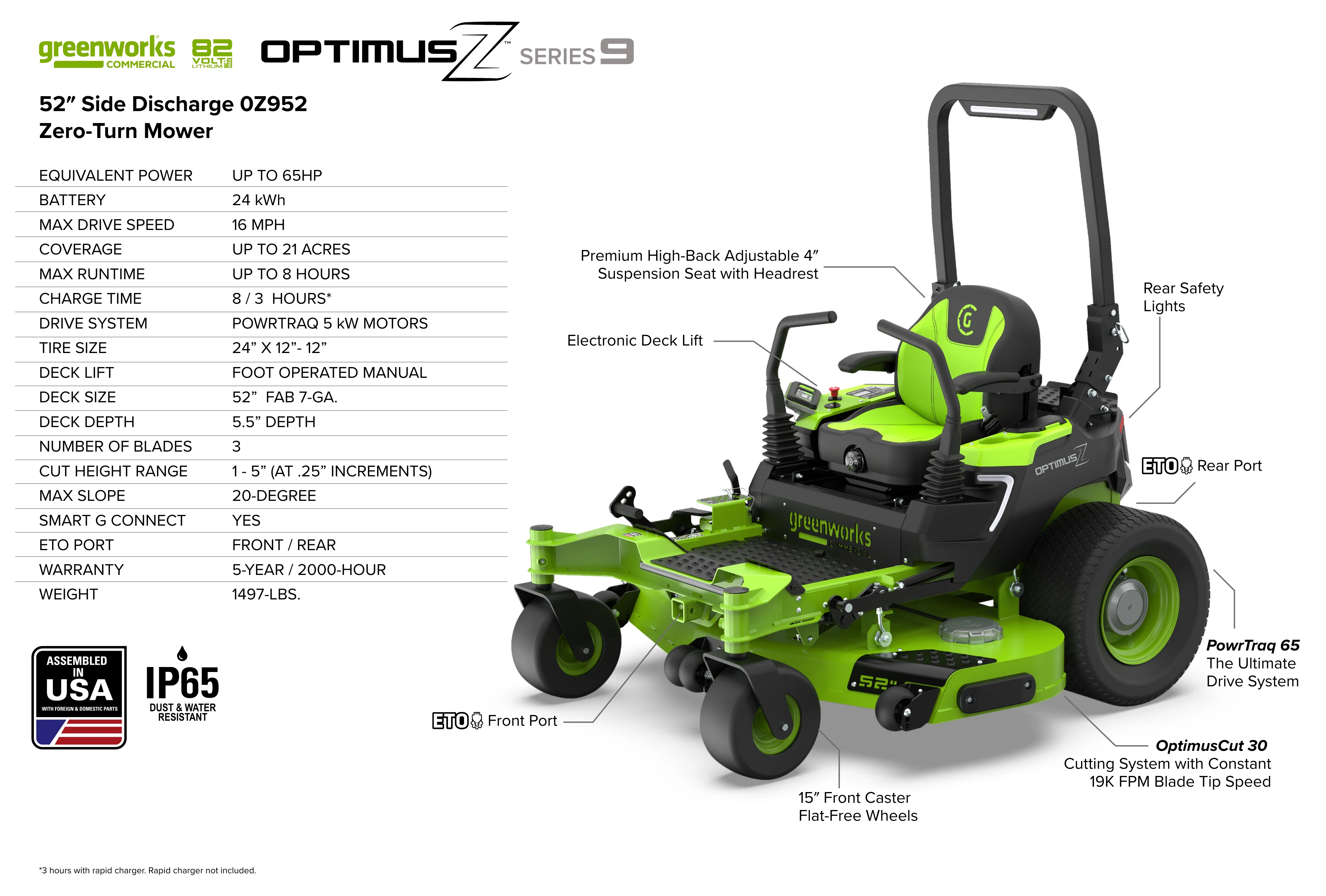 OptimusZ Series 9 52" Ride-on ZTR - 24 kWh | OZ952 - Image 21