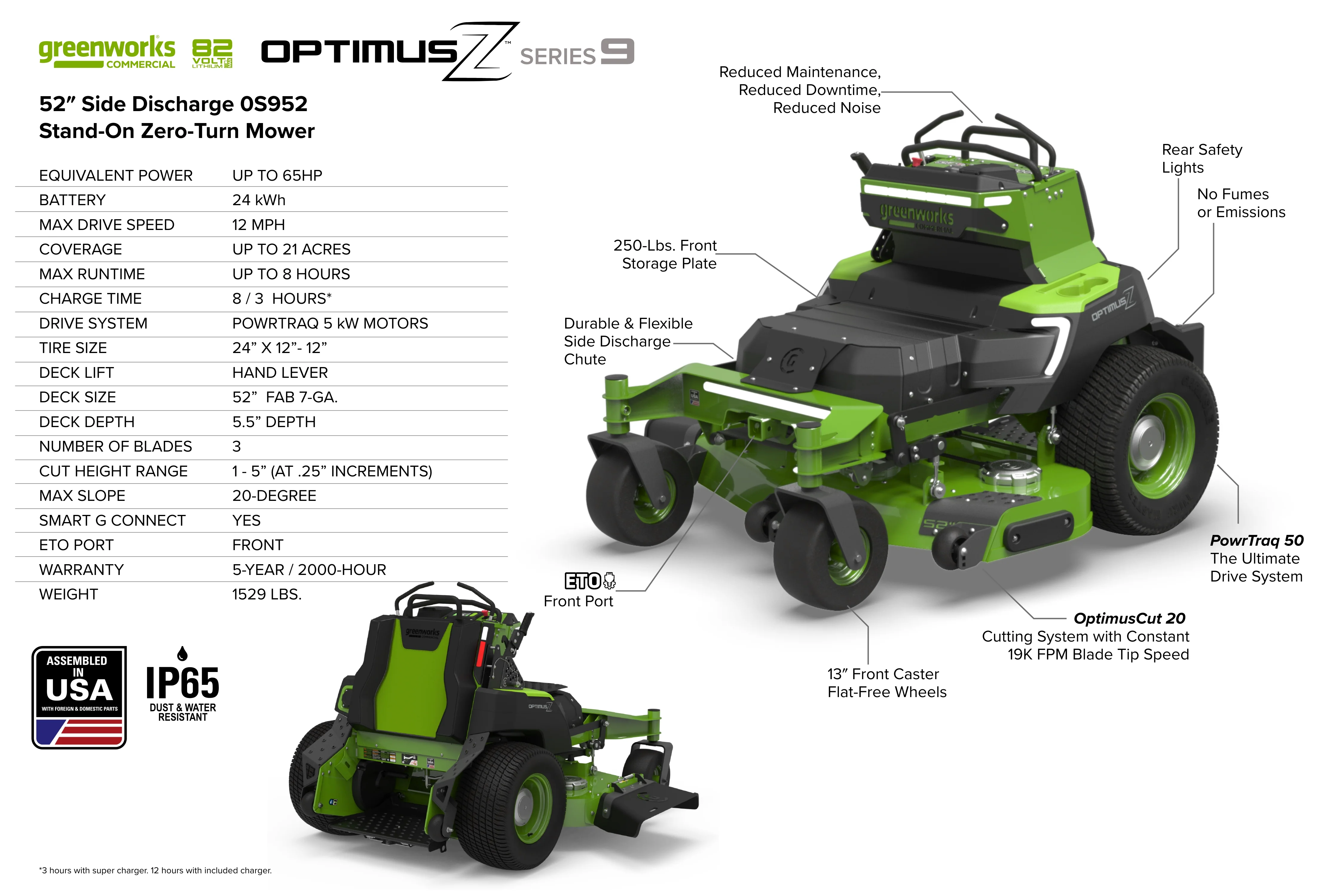 OptimusZ Series 9 52" Stand-on ZTR - 24 kWh | OS952 - Image 17