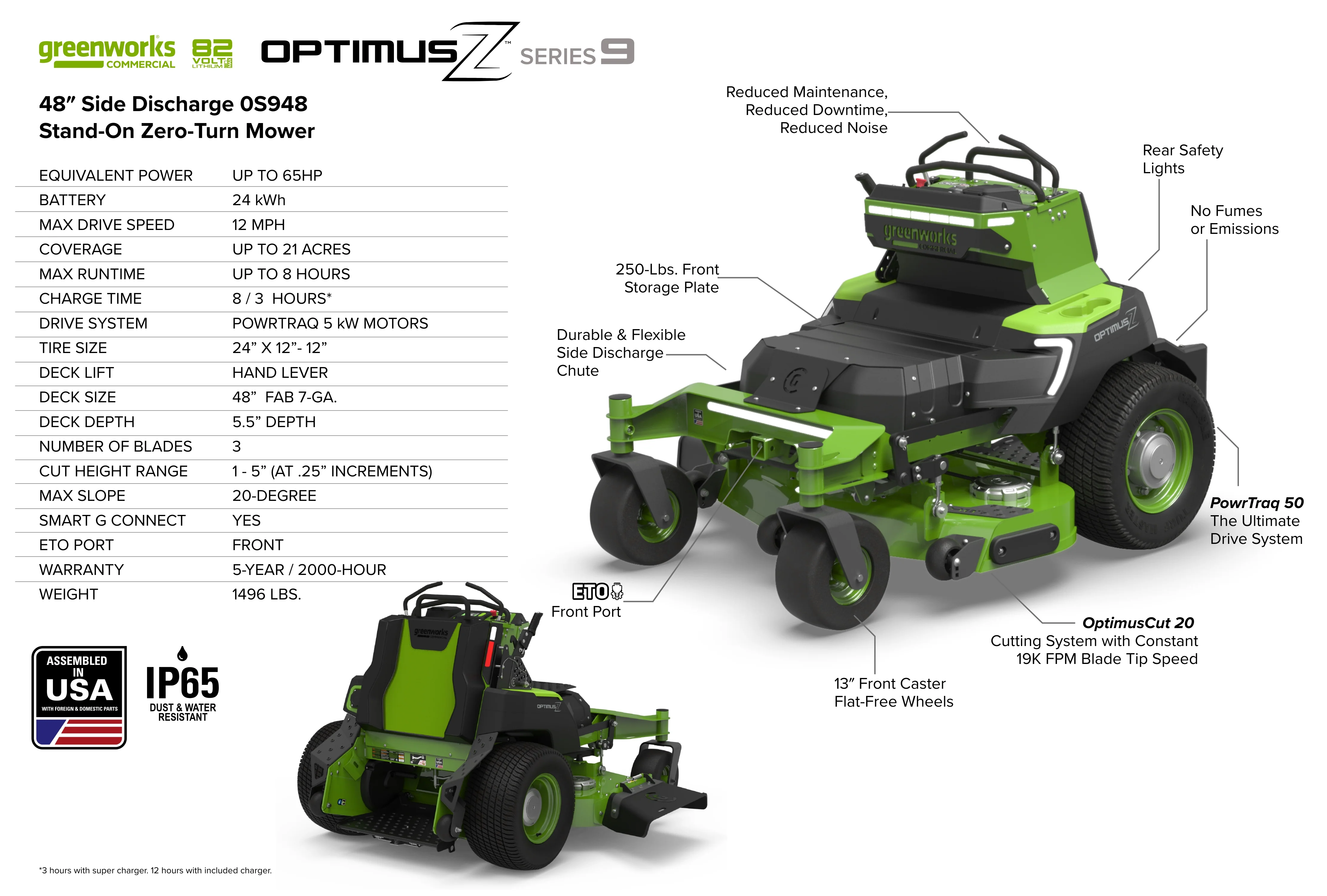 OptimusZ Series 9 60" Stand-on ZTR - 24 kWh | OS960 - Image 17